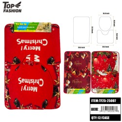 CHRISTMAS MIX 3 TOILET 3-PIECE FLOOR MAT 12PC/CS