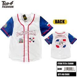 DOMINICAN REPUBLIC BASEBALL JERSEY ADULT (WHITE) 60PC/CS