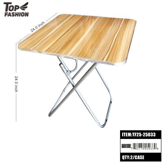 FOLDING SQUARE TABLE WITH WOOD GRAIN TOP 2PC/CS