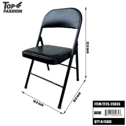 BLACK FOLDING CHAIR WITH PADDED SEAT AND BACKREST 6PC/CS BLACK FOLDING CHAIR WITH PADDED SEAT AND BACKREST 6PC/CS