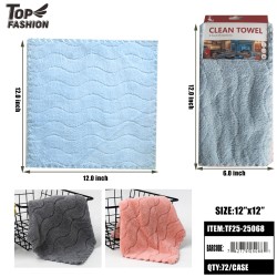 CLEANING TOWEL SOLID COLOR MICROFIBER 3PC-SET 12PC/PK 6PK/CS