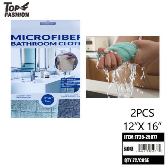 MICROFIBER BATHROOM CLOTH 12PC/PK 6PK/CS