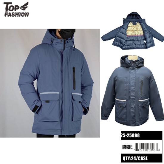 MENS NAVY BLUE HOODED WINTER PARKA 24PC/CS MENS NAVY BLUE HOODED WINTER PARKA 24PC/CS