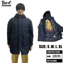 MENS LONG HOODED PUFFER JACKET 24PC/CS
