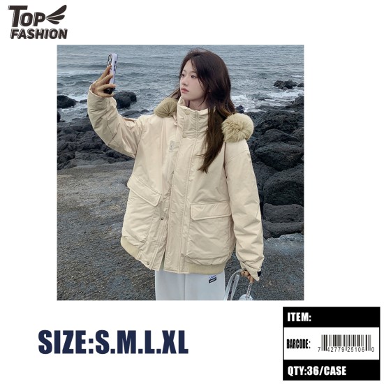 WOMENS WINTER WARM JACKET IN BEIGE COLOR 24PC/CS
