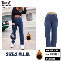 WOMENS FLEECE-LINED JEANS IN DARK BLUE 36PC/CS