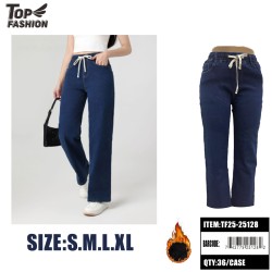 WOMENS FLEECE-LINED JEANS IN DARK BLUE 36PC/CS