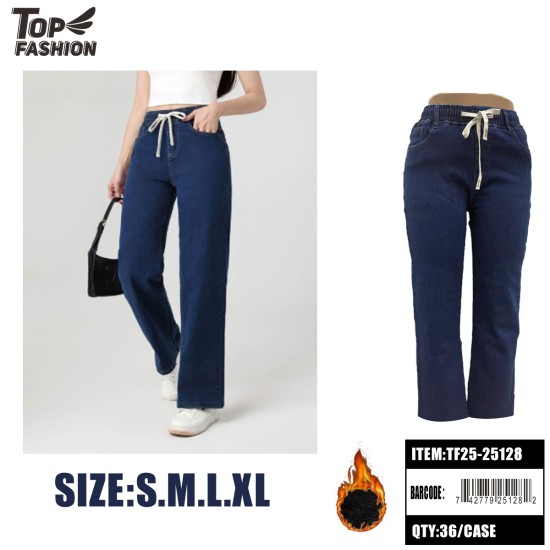 WOMENS FLEECE-LINED JEANS IN DARK BLUE 36PC/CS