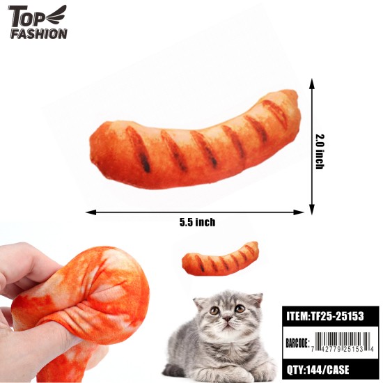 PET SAUSAGE PLUSH TOY SOFT DURABLE&FUN 12PC/12BG/144PC/CS