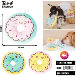 SQUEAKY DONUT PLUSH PET TOY 12PC/10PK/120PC/CS