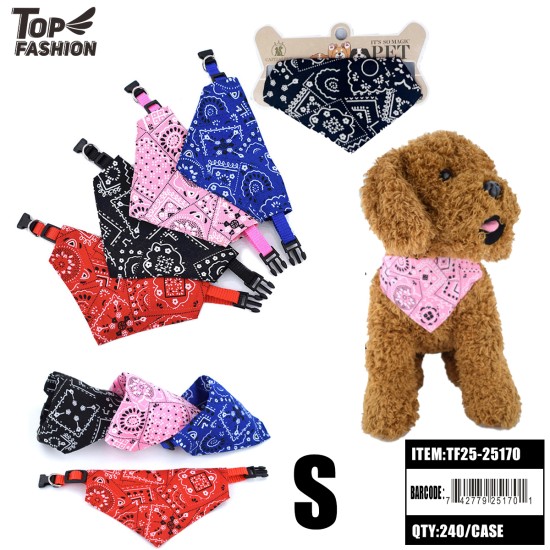 PET BANDANA COLLAR SIZE S MIX 4COLORS 12PC/20PK/240PC/CS
