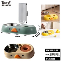 CARTOON PET FEEDER AND AUTOMATIC WATER DISPENSER BOWL 24PC/CS