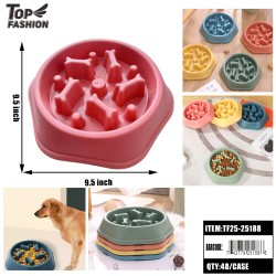 SLOW FEEDER PET BOWL-9.5" x 9.5" MIX 4COLORS 48PC/CS