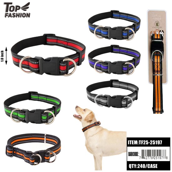 REFLECTIVE DOG COLLAR 1.0 12PC/20PK/240PC/CS