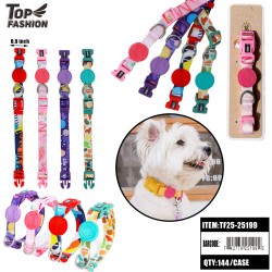 COLORFUL PATTERN DOG COLLAR 0.8 12PC/12PK/144PC/CS