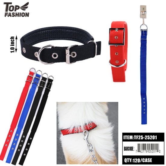 NYLON DOG CHOKE TRAINING COLLAR 3COLOR 12PC/10PK/120PC/CS