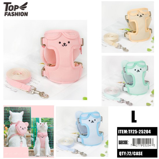 L SIZE CUTE BEAR HARNESS SET 4COLORS 12PC/6PK/72PC/CS