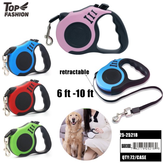 RETRACTABLE PET LEASH FOR DOGS&CATS 4 COLOR 12PC/6PK/72PC/CS