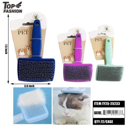 PET SLICKER GROOMING BRUSH MIX 3COLORS 6PC/12PK/72PC/CS