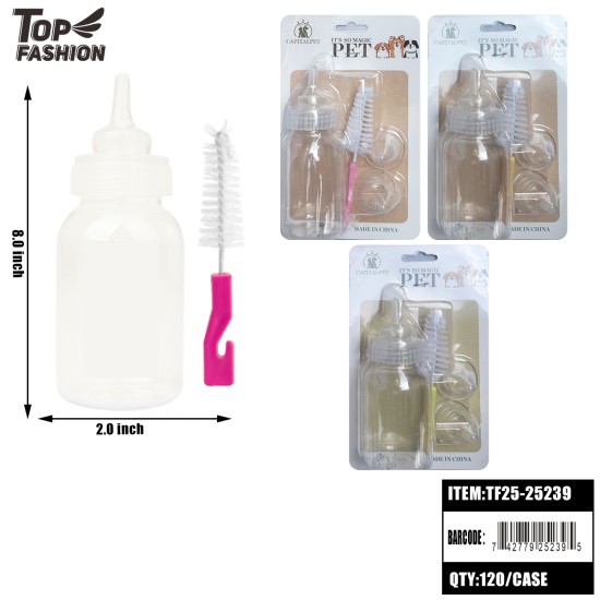 PET FEEDING BOTTLE W/ CLEANING BRUSH 120ML 12PC/10PK/120PC/CS