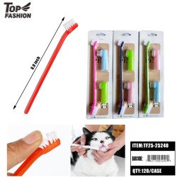 PET DENTAL CLEANING TOOTHBRUSH 4 COLORS 12PC/10PK/120PC/CS