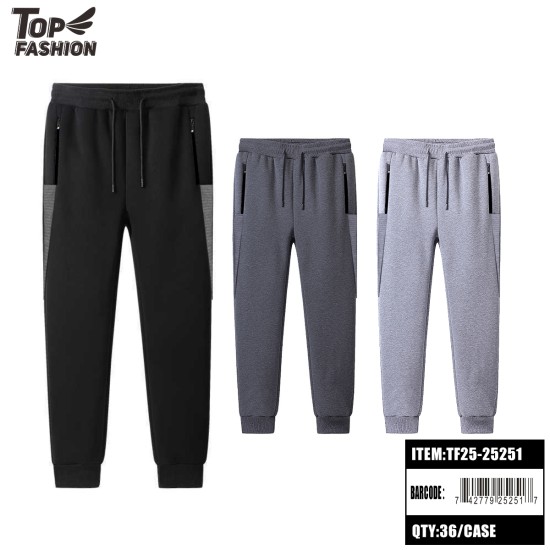 MENS CONTRAST PANEL JOGGER PANTS 3COLORS 36PC/CS