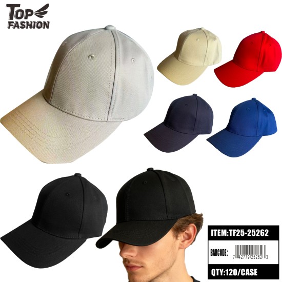 SOLID COLOR BASEBALL CAP 6COLORS 12PC/PK/120PC/CS