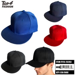 SOLID FLAT BRIM SNAPBACK CAP 4COLORS 12PC/PK/120PC/CS SOLID FLAT BRIM SNAPBACK CAP 4COLORS 12PC/PK/120PC/CS