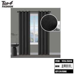BLACK COLOR THERMAL INSULATED DESIGN BLACKOUT CURTAIN 12PC/CS