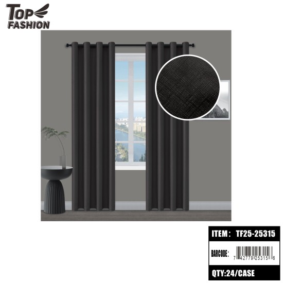 BLACK COLOR THERMAL INSULATED DESIGN BLACKOUT CURTAIN 12PC/CS