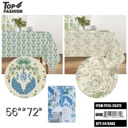 MIXED 3COLORS DESIGNER TABLECLOTH 24PC/CS