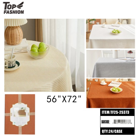 TEXTURED CHECKERED TABLECLOTH 4COLORS 56X72 24PC/CS