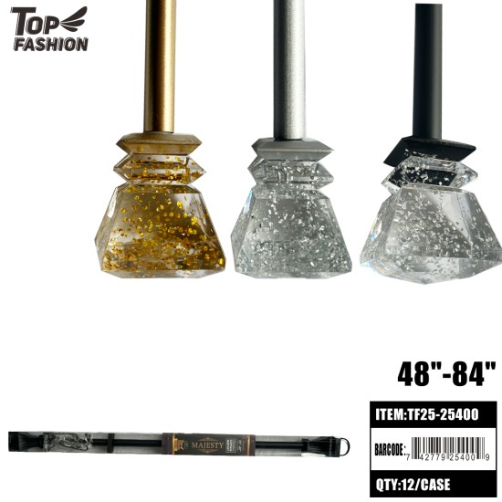 METAL CURTAIN ROD WITH CRYSTAL GLASS FINIAL48-8412PC/CS
