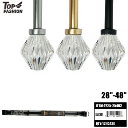 2848 ADJUSTABLE CRYSTAL FINIAL CURTAIN ROD 12PC/CS