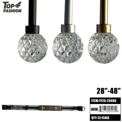 METAL CURTAIN ROD WITH DIAMOND 28-48 12PC/CS