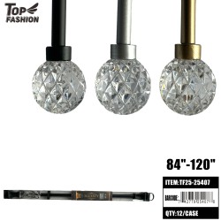 METAL CURTAIN ROD WITH DIAMOND 84-120 12PC/CS