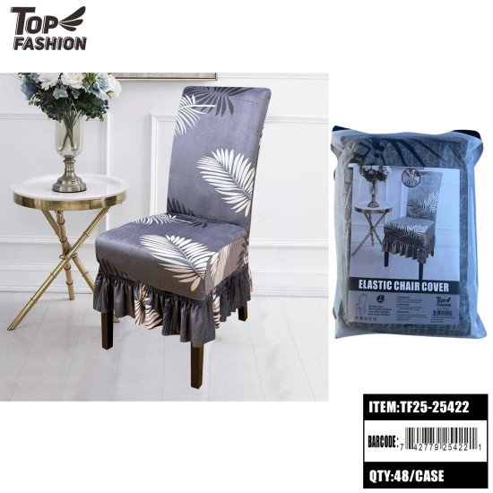 ELASTIC CHAIR COVER-LEAF PRINT DESIGN 48PC/CS