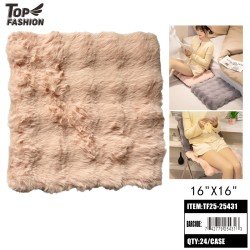 PINK FAUX FUR SQUARE CHAIR CUSHION 16X16 24PC/CS