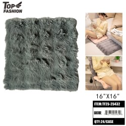 NAVY FAUX FUR SQUARE CHAIR CUSHION 16X16 24PC/CS