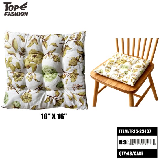 FLORAL CUSHION 16x16 WHITE 48PC/CS