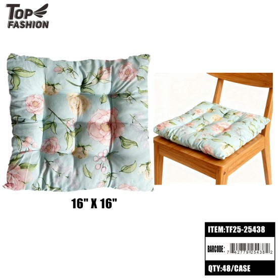 FLORAL CUSHION 16x16 LIGHT BLUE 48PC/CS