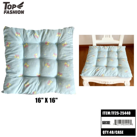 FLORAL CUSHION 16x16 BLUE 48PC/CS