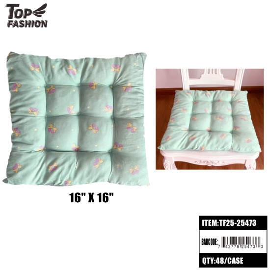 FLORAL CUSHION 16x16 LIGHT GREEN 48PC/CS