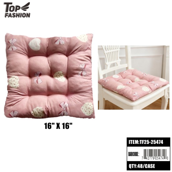 FLORAL CUSHION 16x16 PINK 48PC/CS