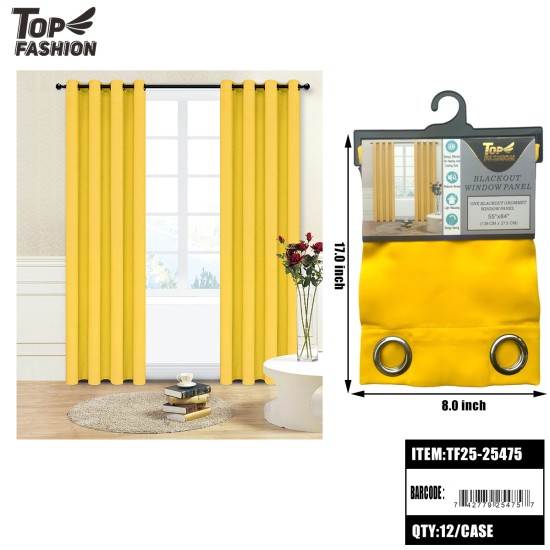 54"*84" YELLOW SINGLE SIDED BLACKOUT CURTAIN 12PC/CS