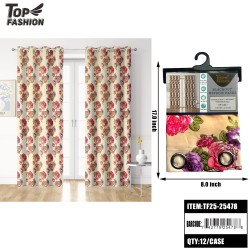 FLORAL BLACKOUT WINDOW CURTAIN PANEL 12PC/CS