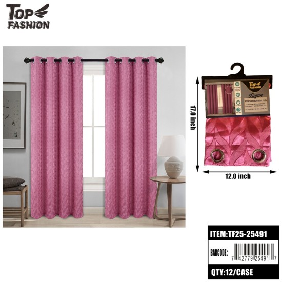 LOGAN ROSE PINK ROOM DARKENING GROMMET CURTAIN 84 12PC/CS
