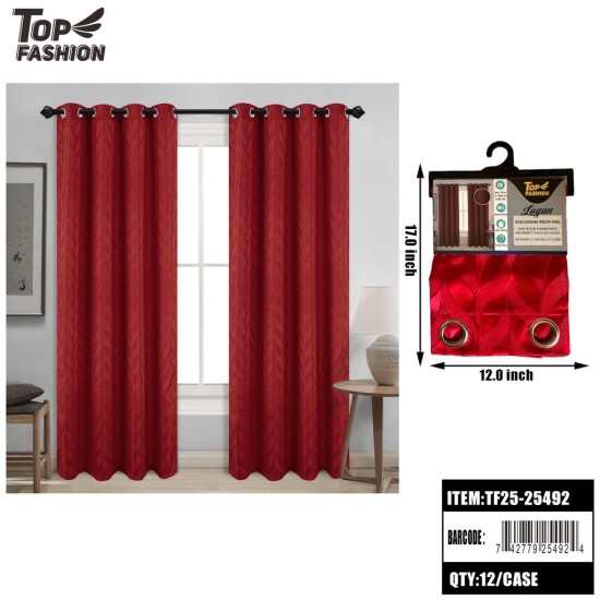 LOGAN BURGUNDY ROOM DARKENING GROMMET CURTAIN 84 12PC/CS