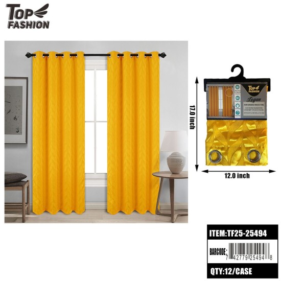 LOGAN GOLD ROOM DARKENING GROMMET CURTAIN 84 12PC/CS