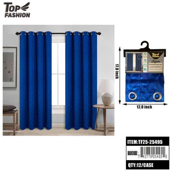 LOGAN DARK BLUE ROOM DARKENING GROMMET CURTAIN 84 12PC/CS